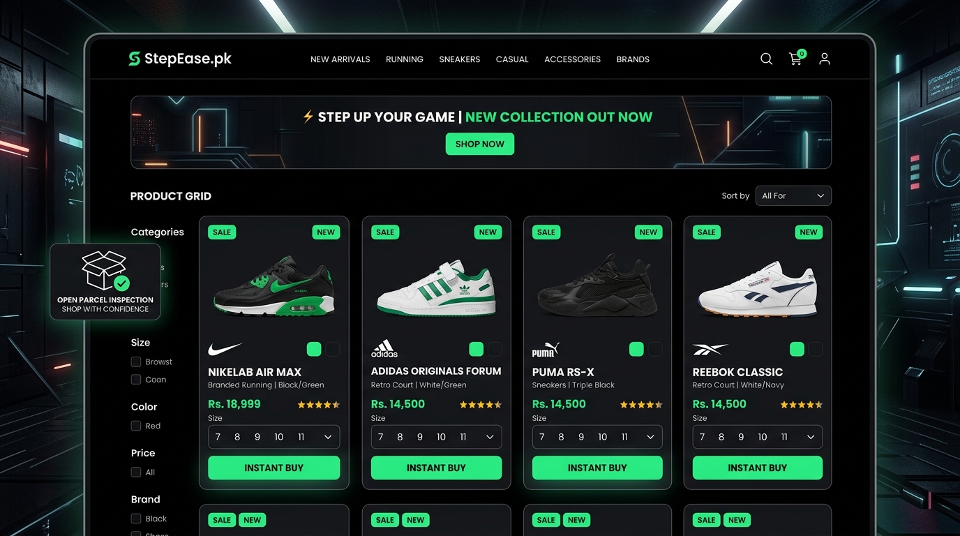 StepEase.pk Footwear Storefront
